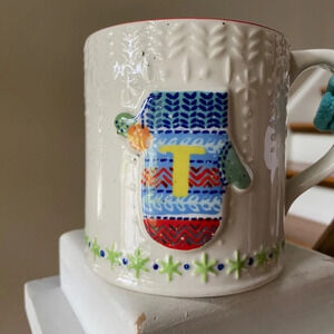 Anthropologie Bundle Up  Monogram Mug  T